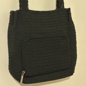 Elegant Black Woven Cross Body Bag